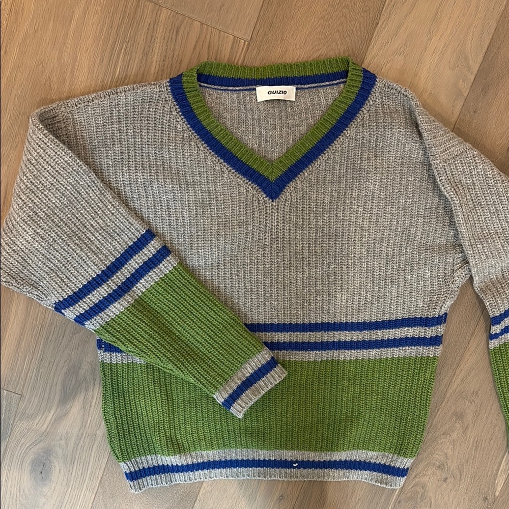 Danielle Guizio Striped V-Neck Sweater - Picture 4 of 6